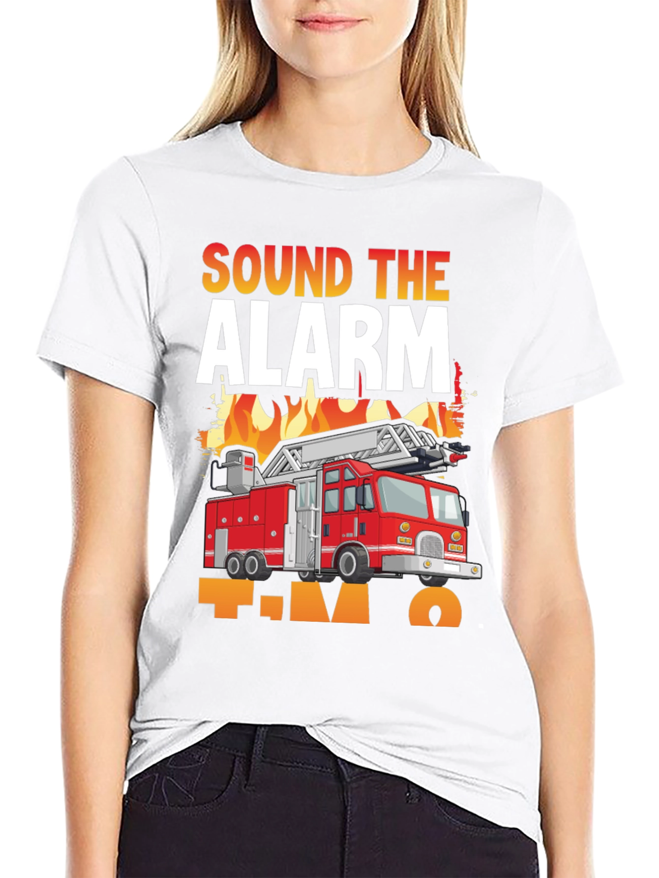 Sound The Alarm Im Two Fire Truck T-Shirt