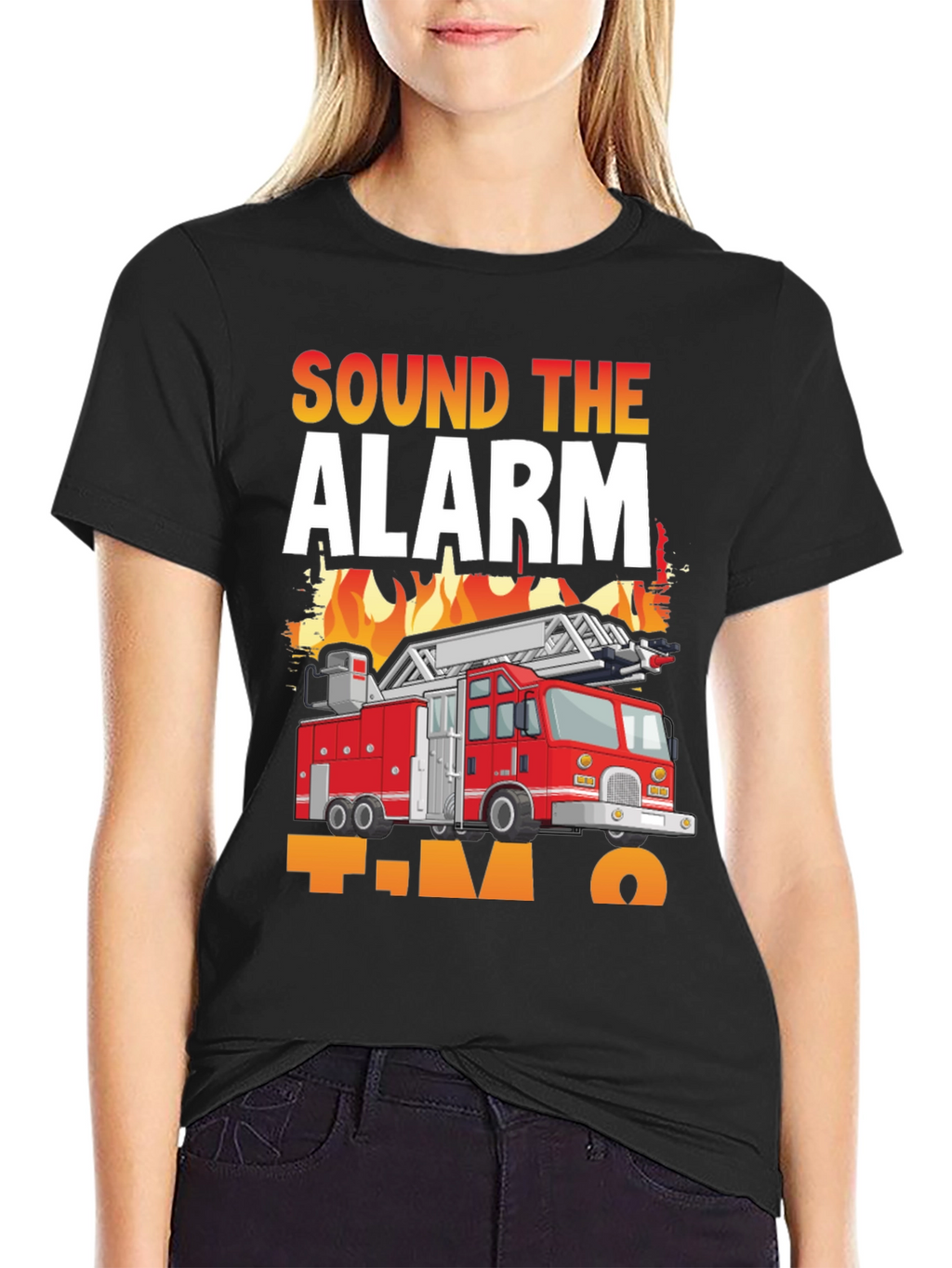 Sound The Alarm Im Two Fire Truck T-Shirt