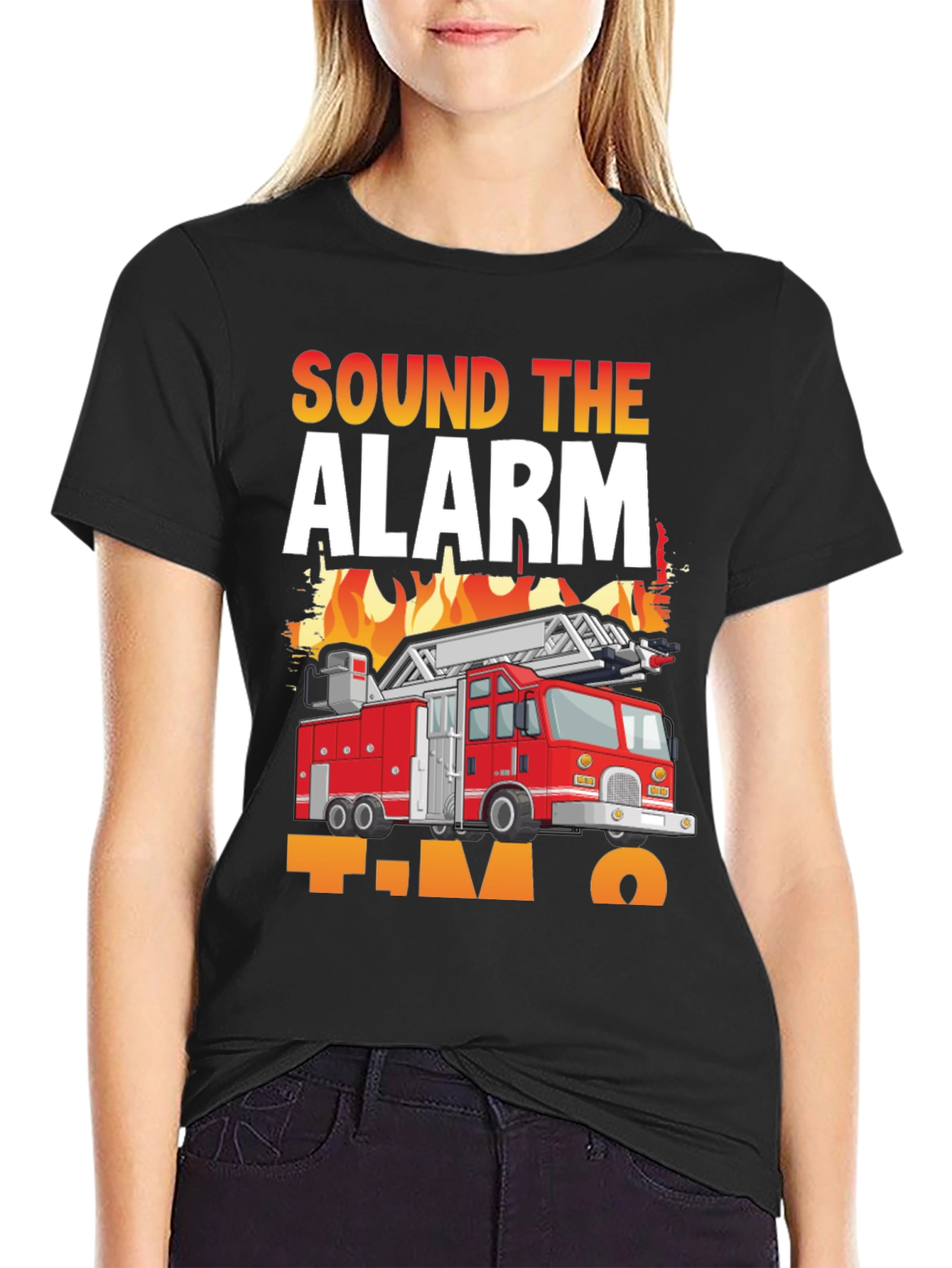 Sound The Alarm Im Two Fire Truck T-Shirt