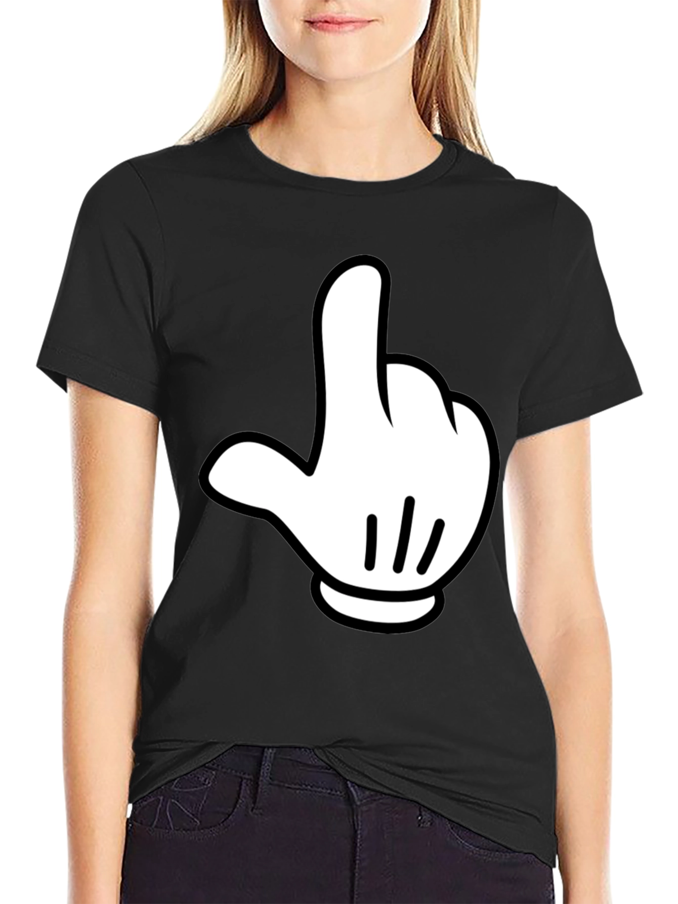 Mickey Mouse Inspired Funny Graphic Tee - Black Cotton Shirt