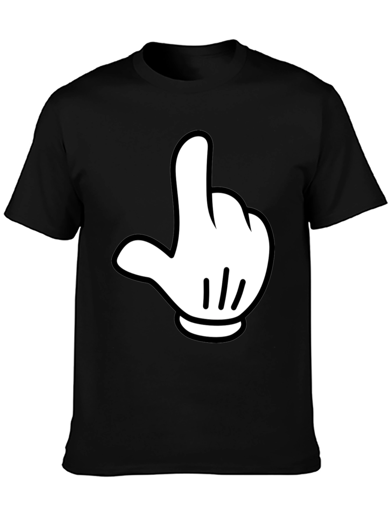 Mickey Mouse Inspired Funny Graphic Tee - Black Cotton Shirt