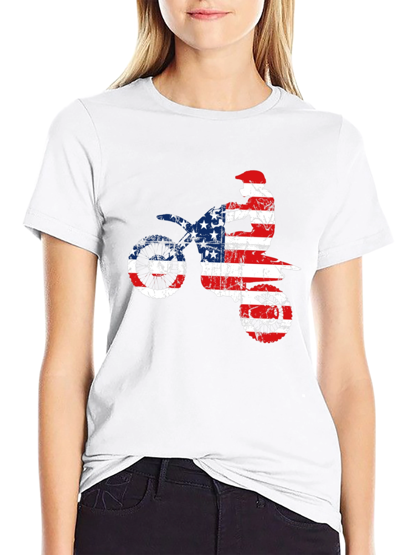 American Flag Motocross T-Shirt
