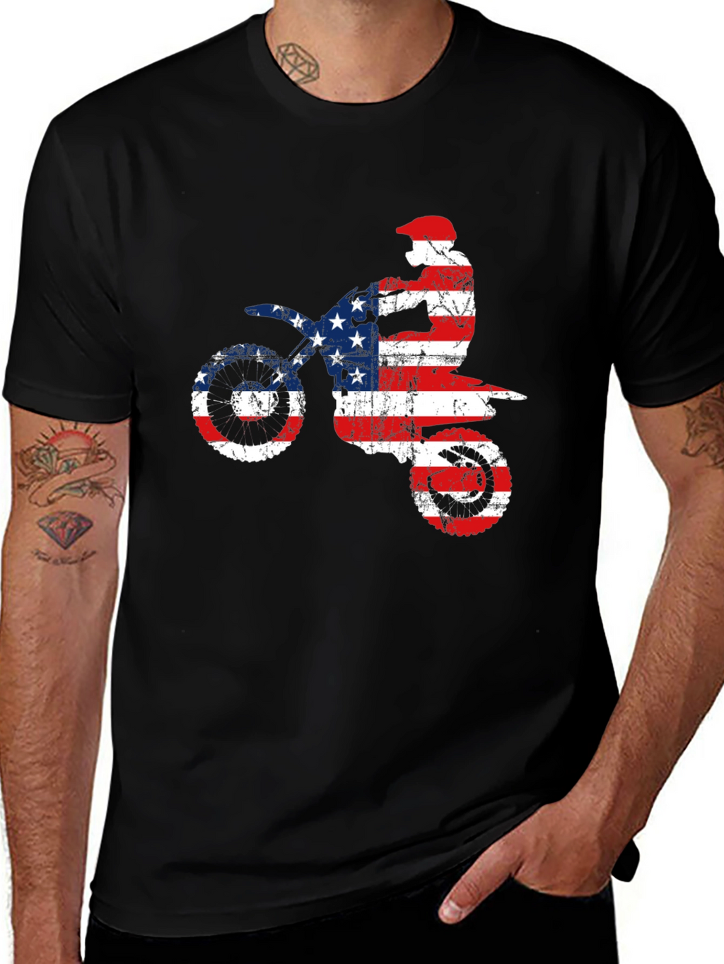 American Flag Motocross T-Shirt