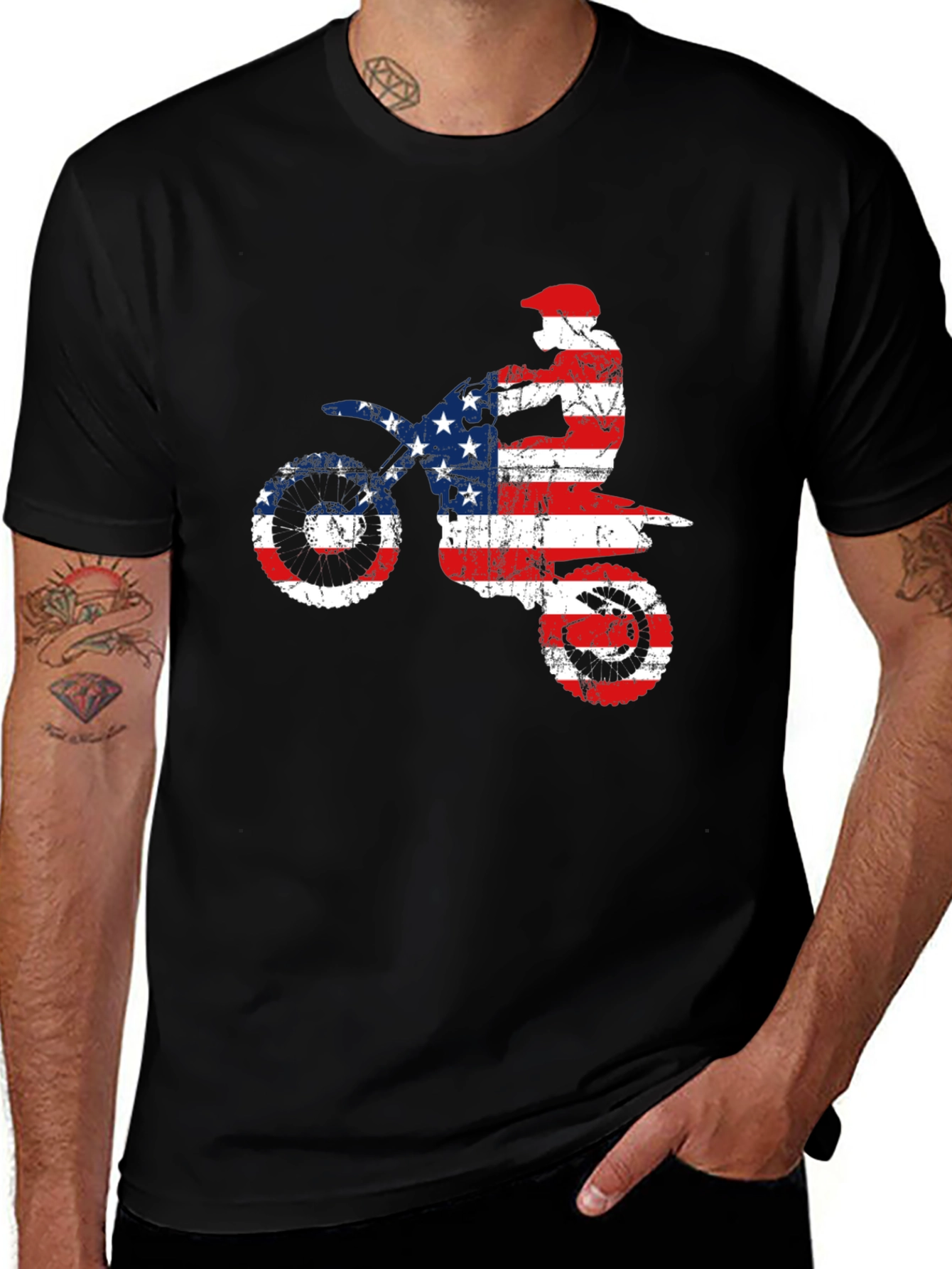 American Flag Motocross T-Shirt