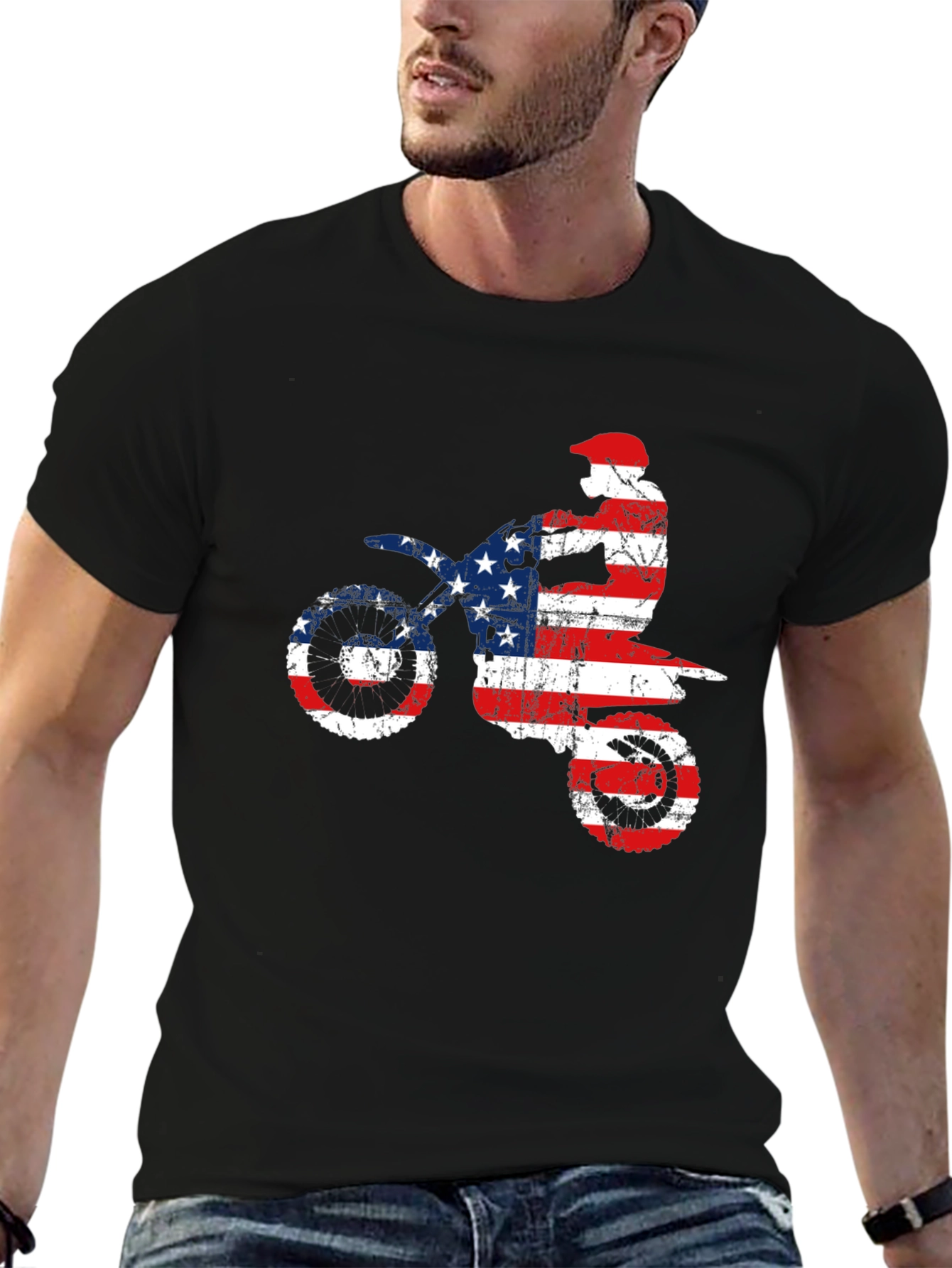American Flag Motocross T-Shirt