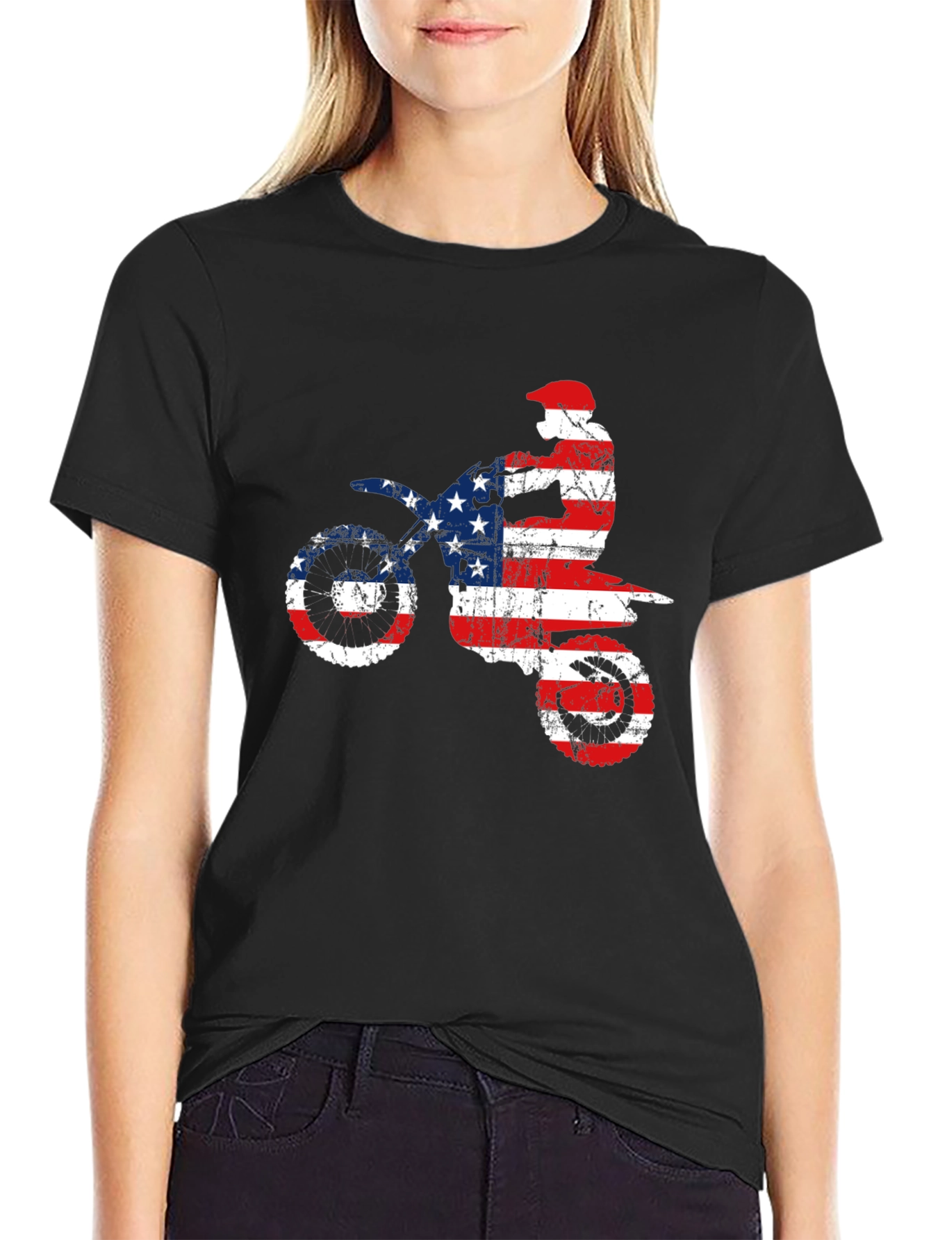 American Flag Motocross T-Shirt