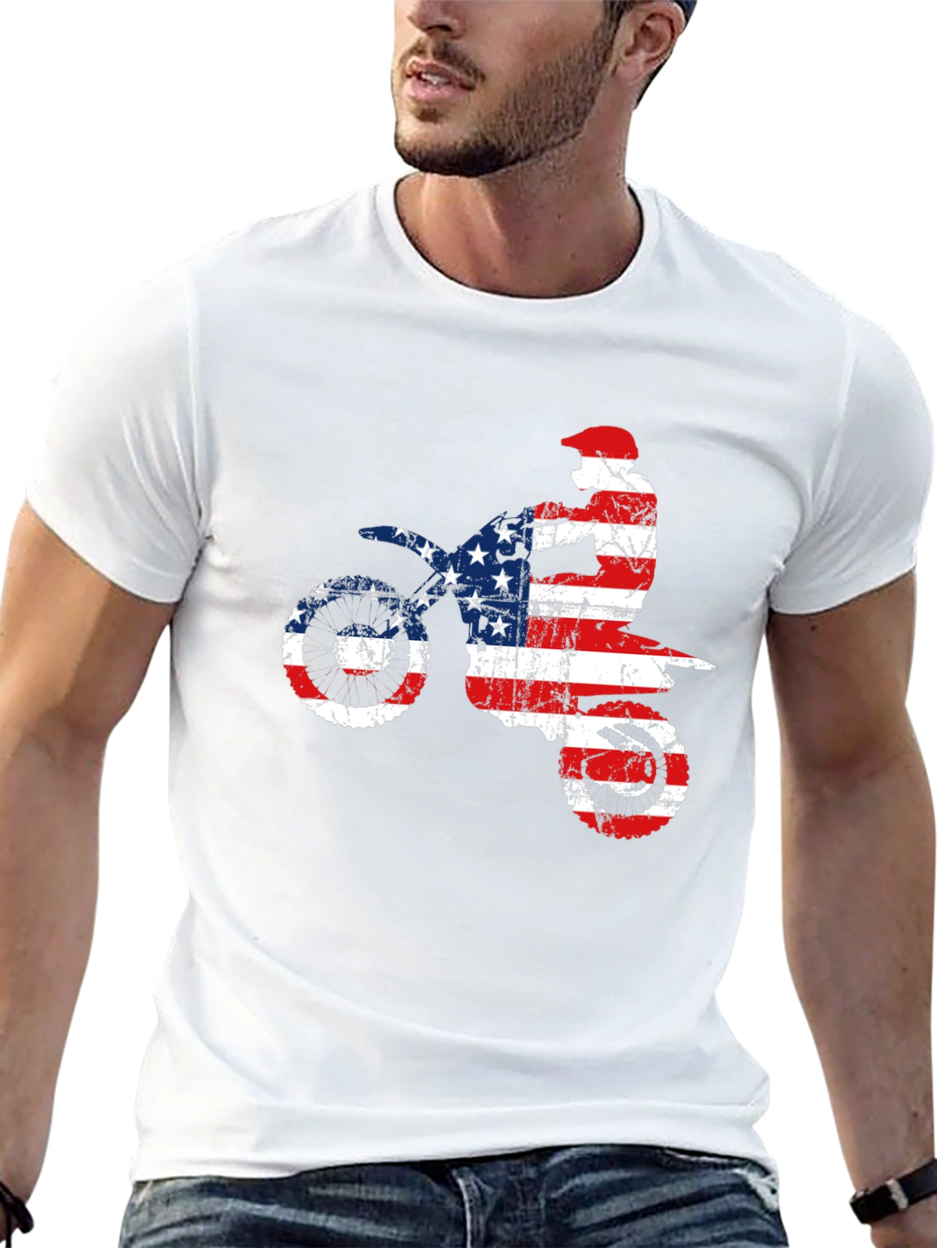American Flag Motocross T-Shirt
