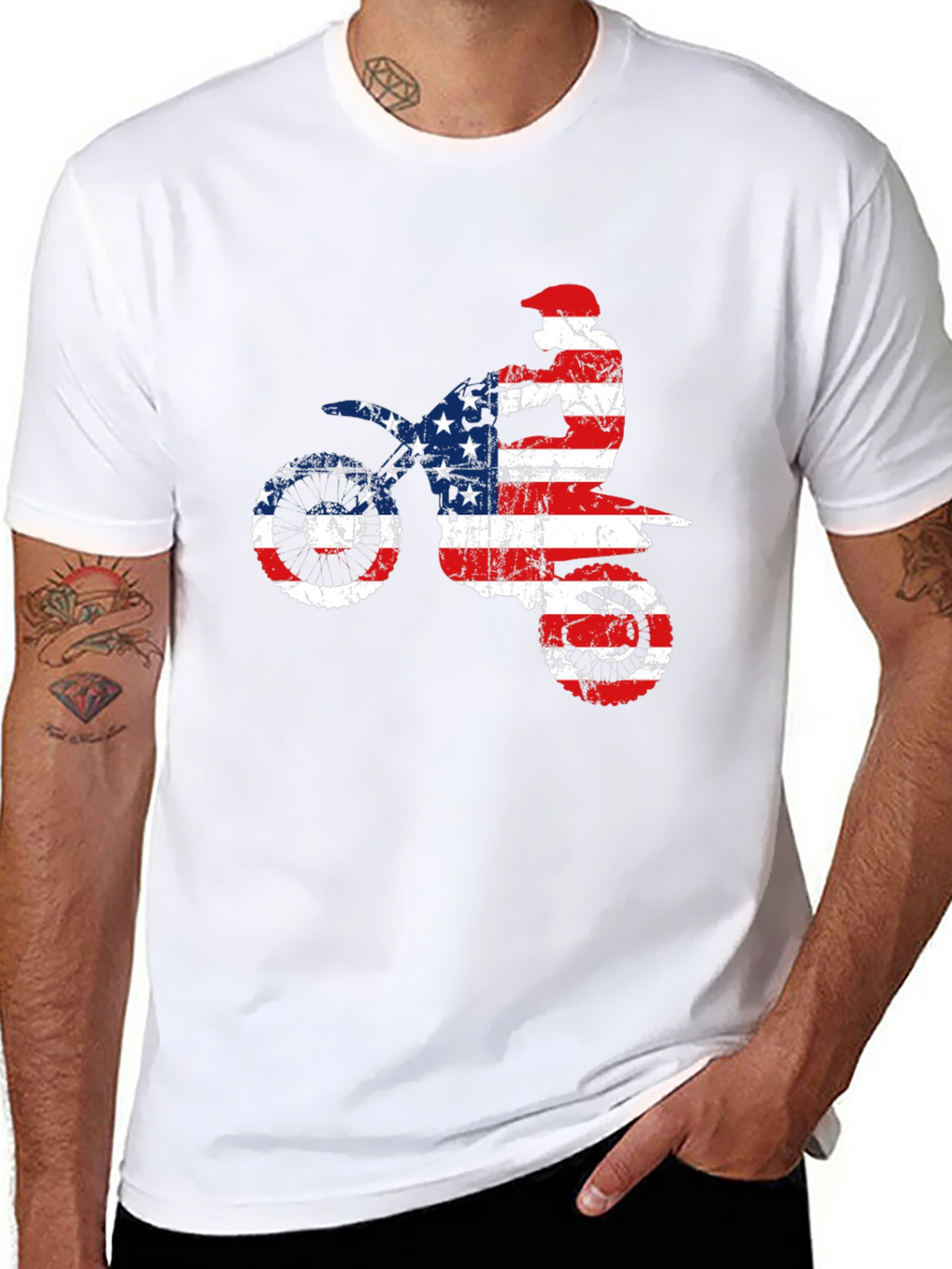 American Flag Motocross T-Shirt