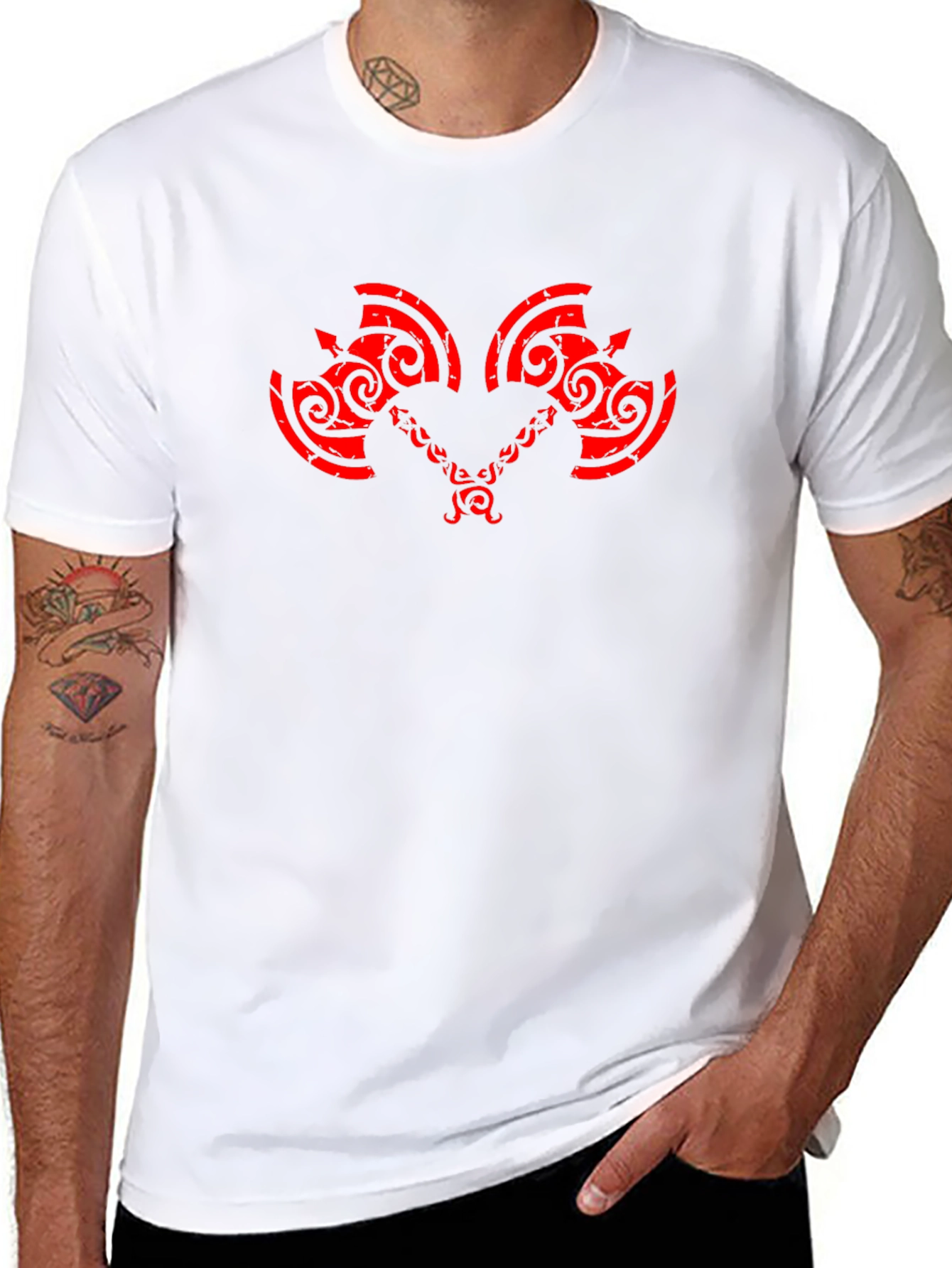Axe Graphic Print Crew Neck T-Shirt