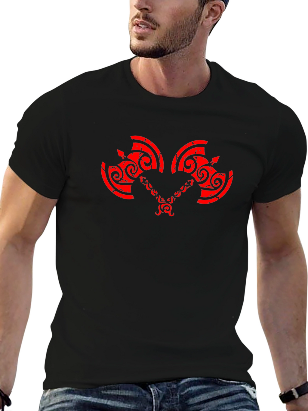 Axe Graphic Print Crew Neck T-Shirt