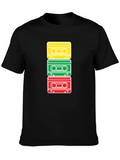 Retro Cassette Tape Stack Graphic T-Shirt