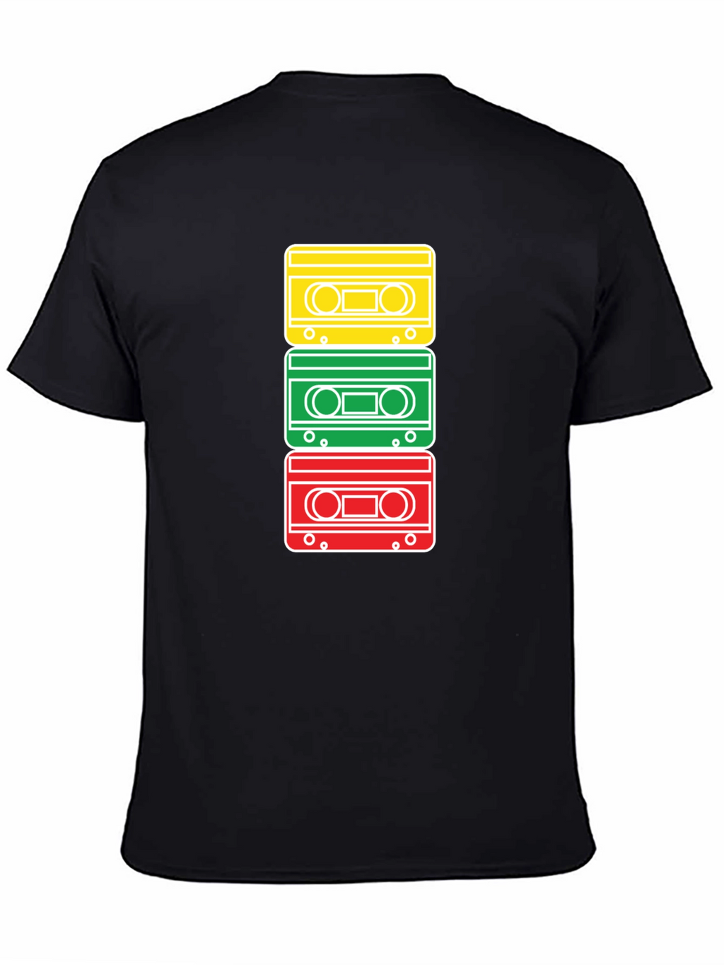 Retro Cassette Tape Stack Graphic T-Shirt