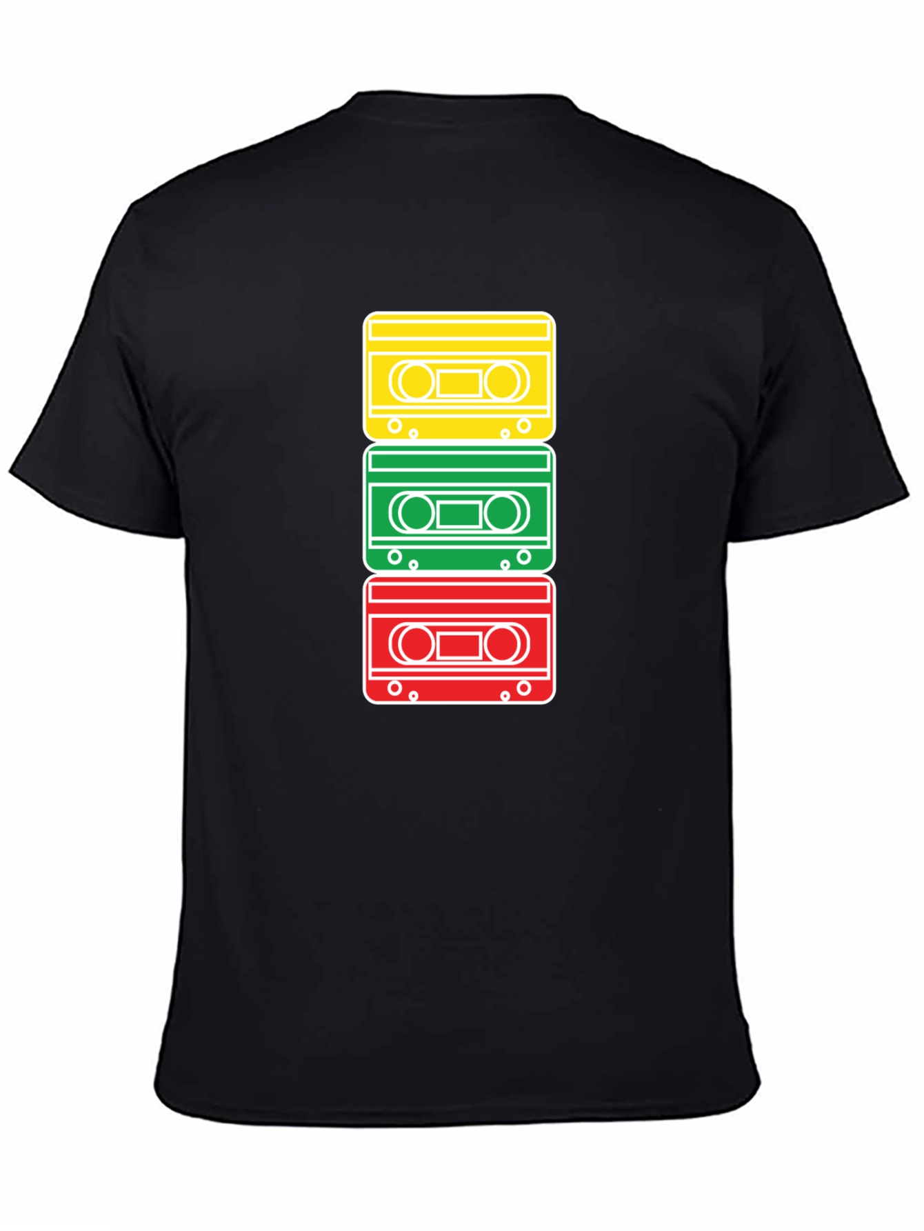 Retro Cassette Tape Stack Graphic T-Shirt