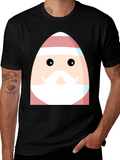 Festive Santa Egg Graphic Tee - Holiday Cheer