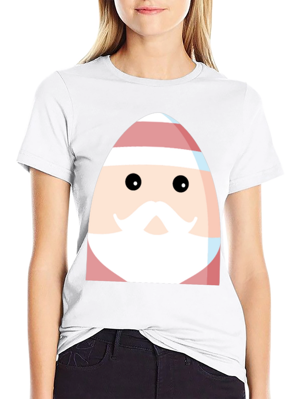 Festive Santa Egg Graphic Tee - Holiday Cheer
