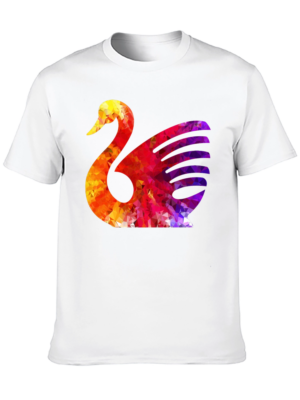 Abstract Swan Graphic Print Black T-Shirt