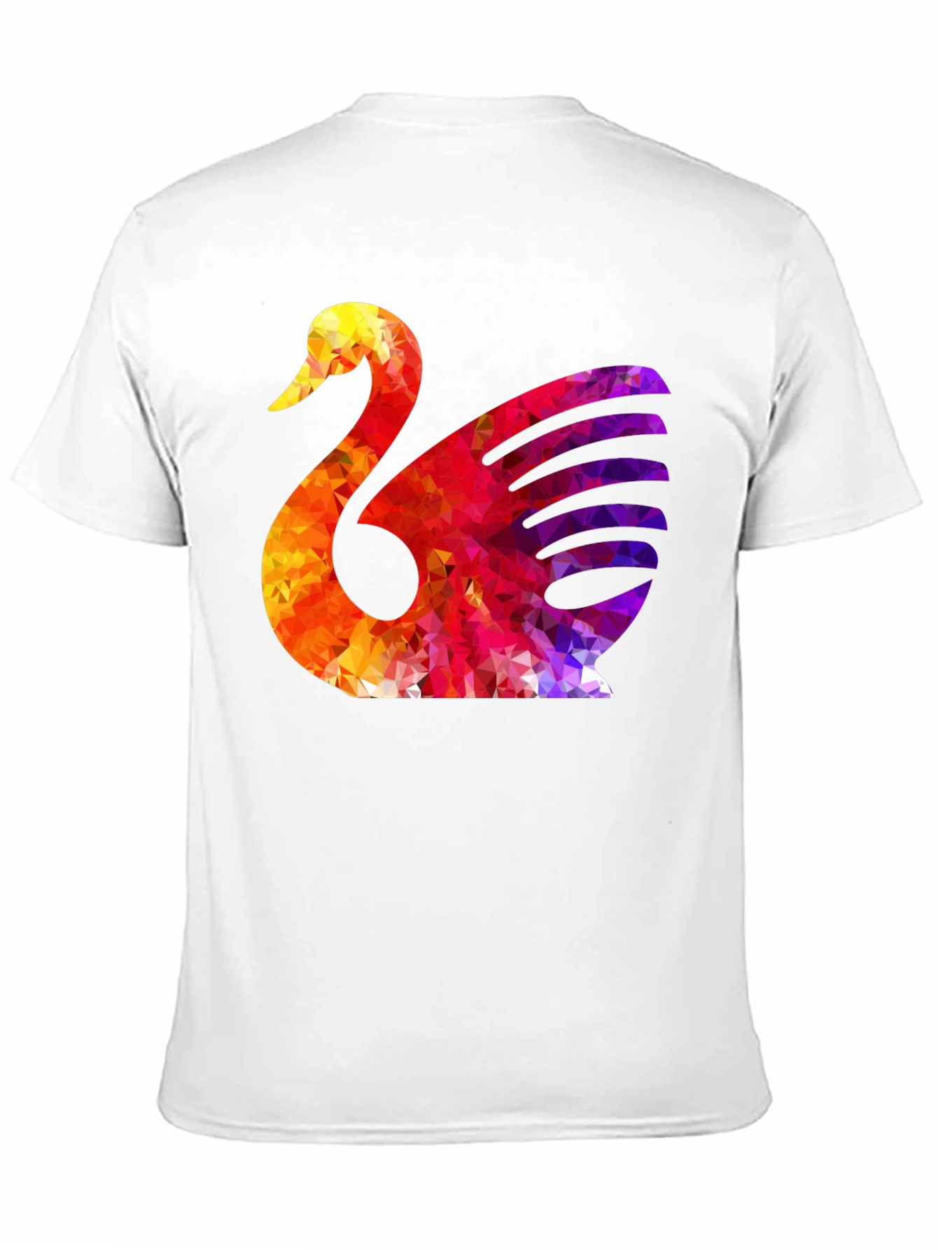 Abstract Swan Graphic Print Black T-Shirt