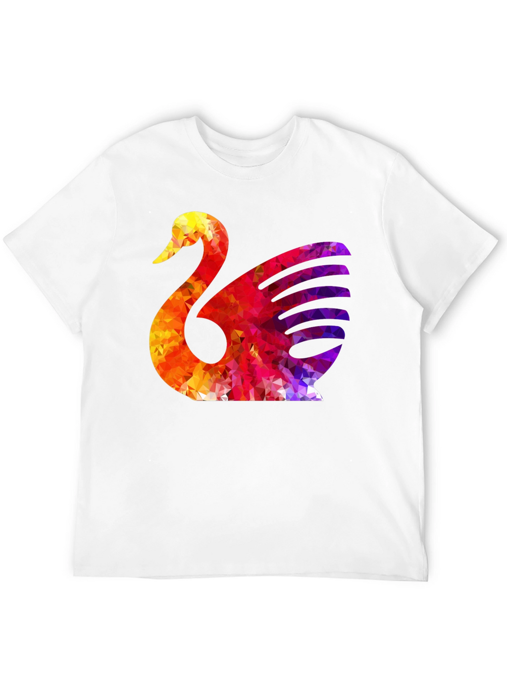 Abstract Swan Graphic Print Black T-Shirt