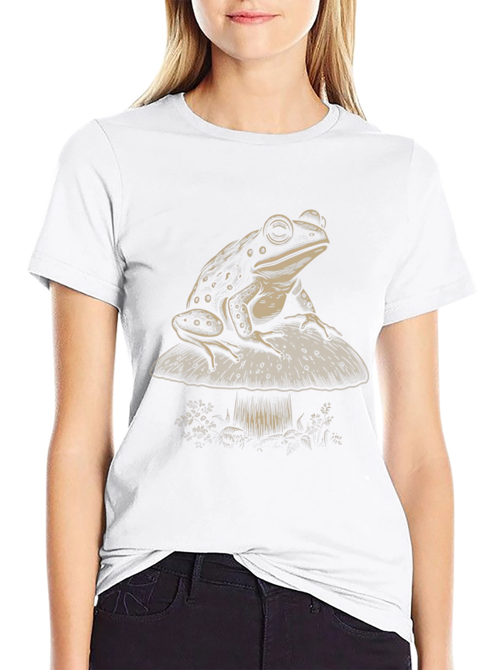 Frog on Mushroom Graphic Tee - Unisex