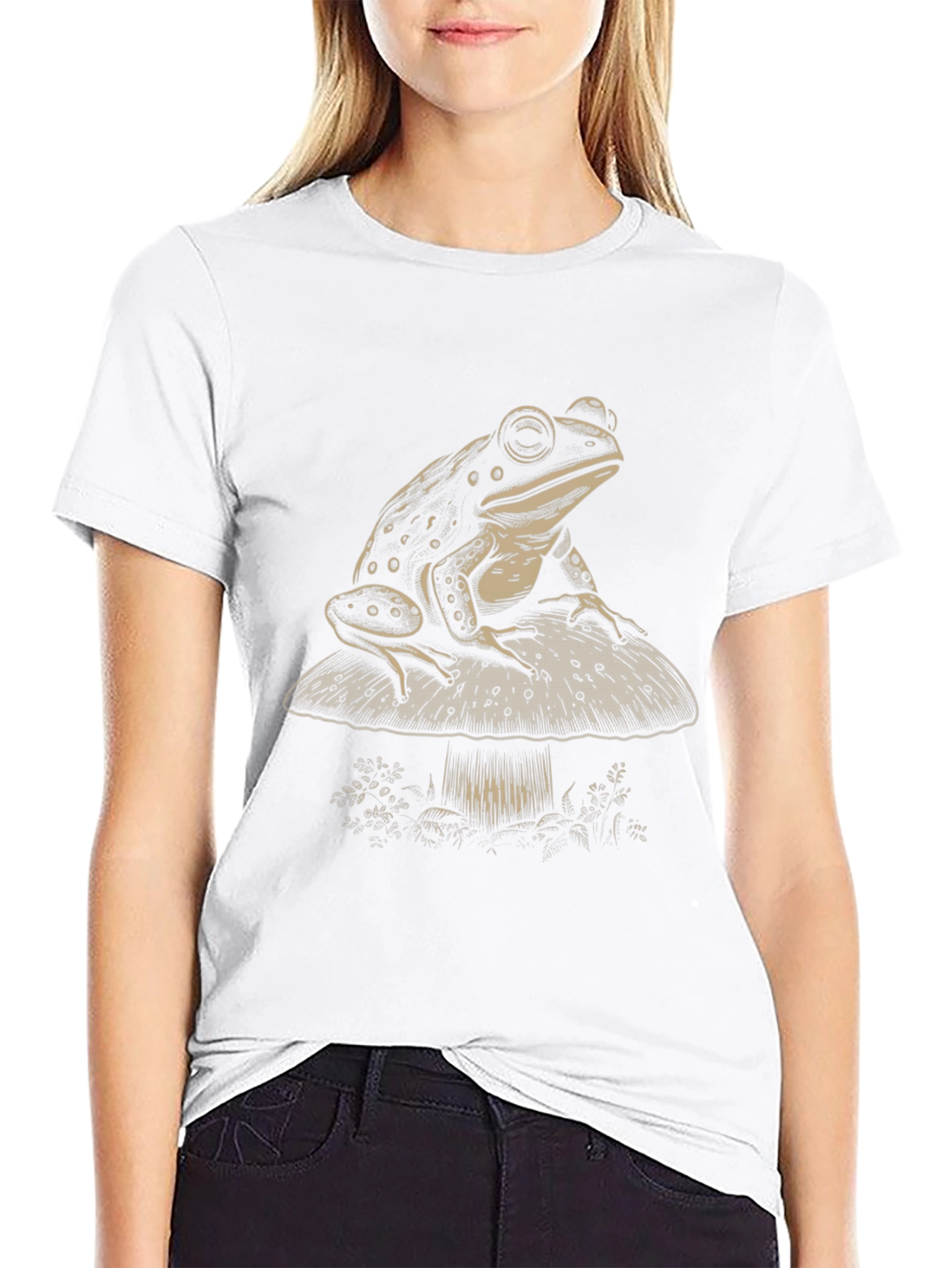 Frog on Mushroom Graphic Tee - Unisex