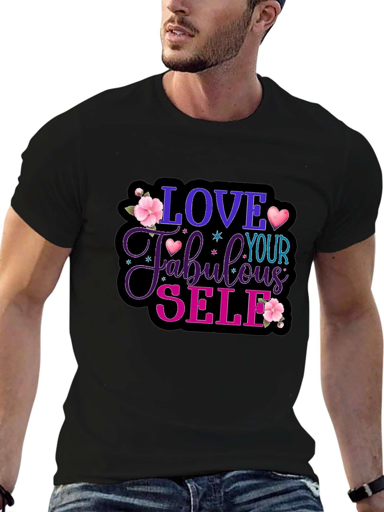 Love Your Fabulous Self Black T-Shirt