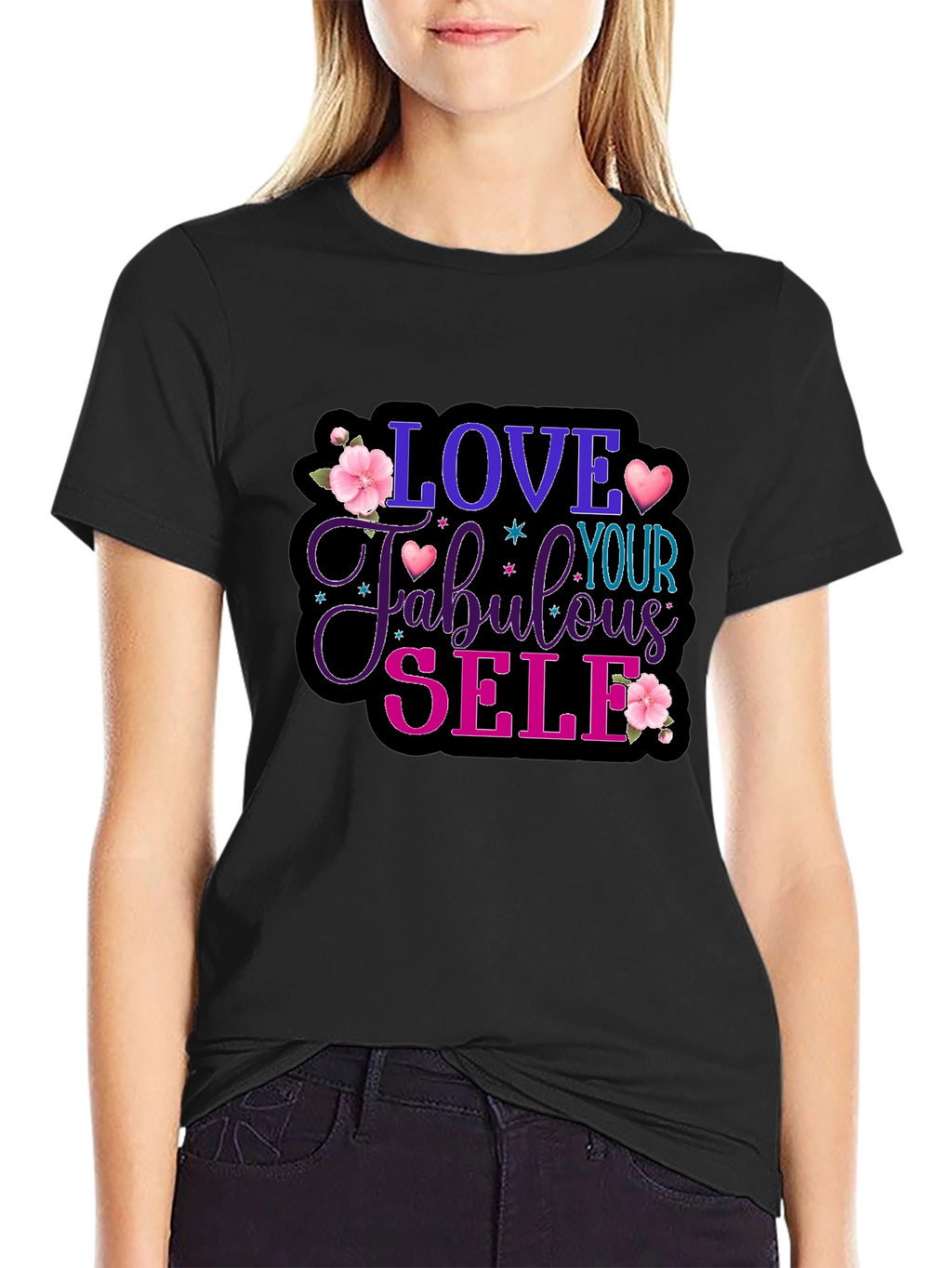 Love Your Fabulous Self Black T-Shirt