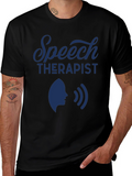 Speech Therapist Graphic Tee - Black Cotton Blend