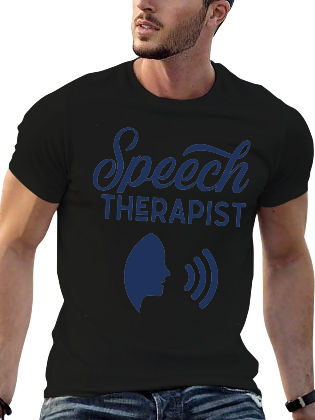 Speech Therapist Graphic Tee - Black Cotton Blend