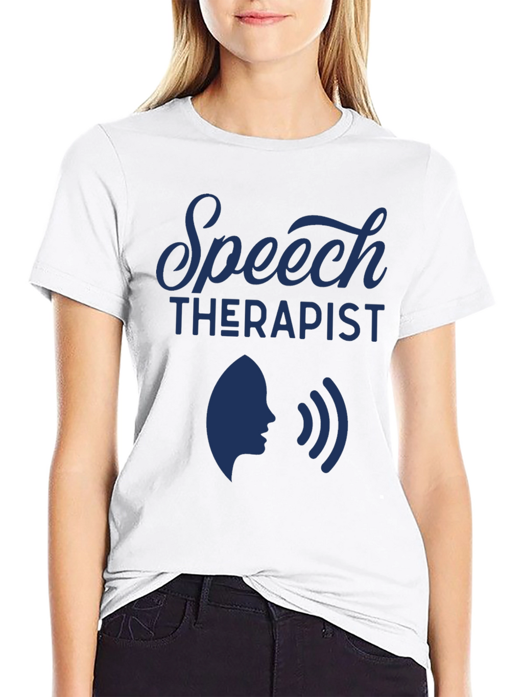 Speech Therapist Graphic Tee - Black Cotton Blend
