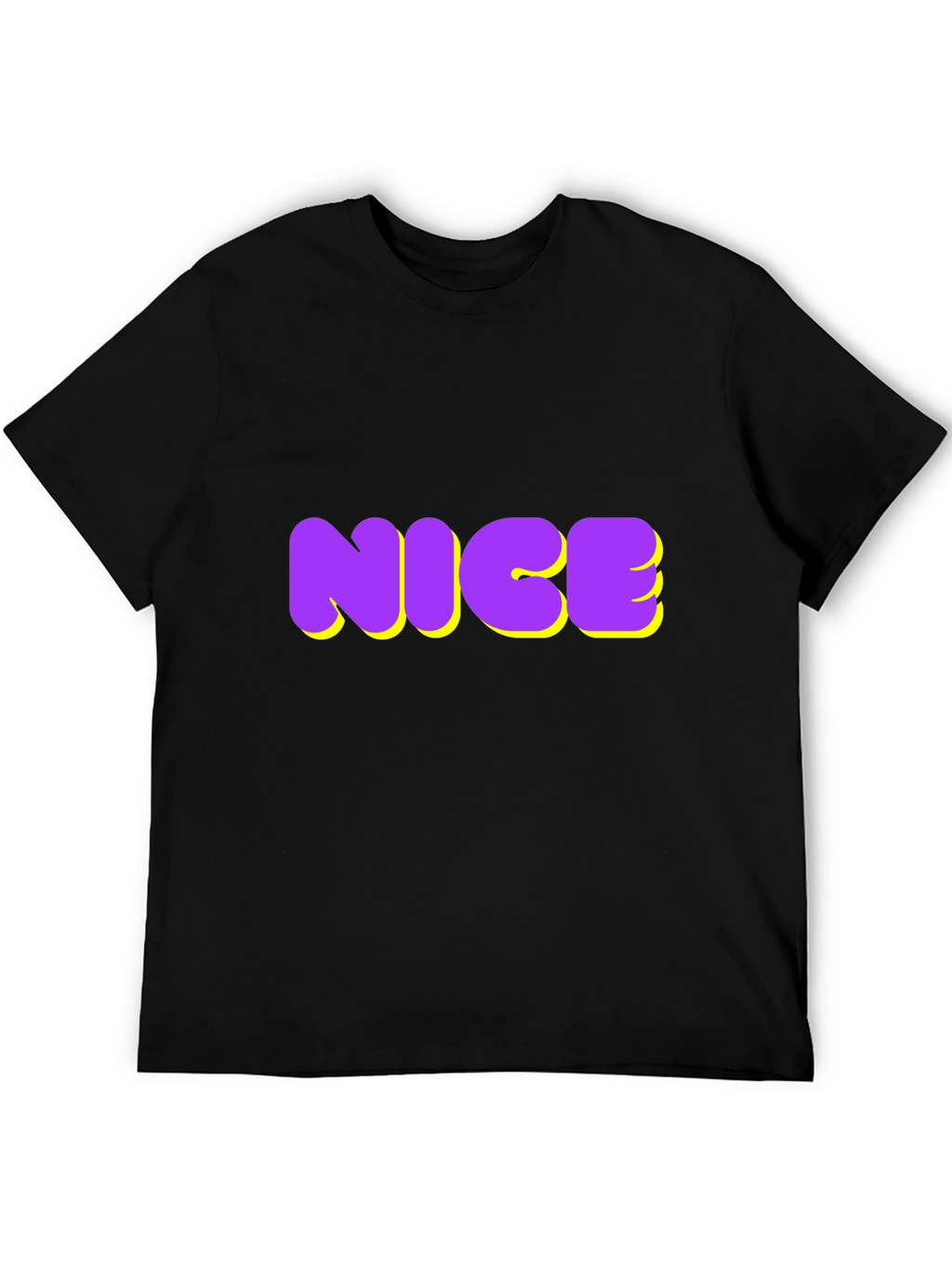 NICE Graphic Tee - Bold Purple & Yellow Design