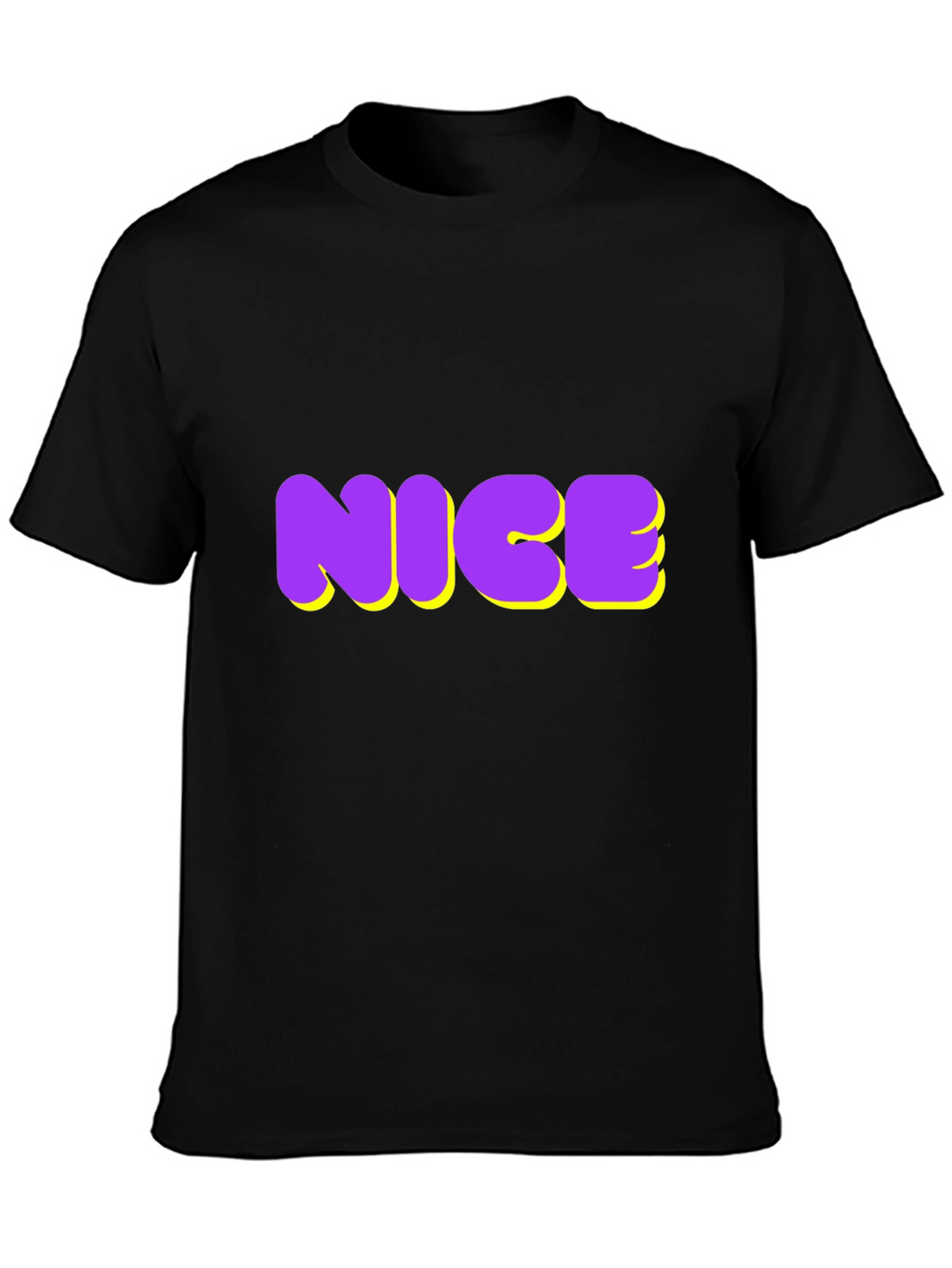 NICE Graphic Tee - Bold Purple & Yellow Design