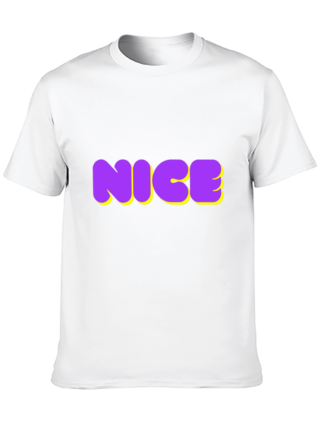 NICE Graphic Tee - Bold Purple & Yellow Design