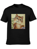 Cat Artist T-Shirt - Whimsical Painter Tee