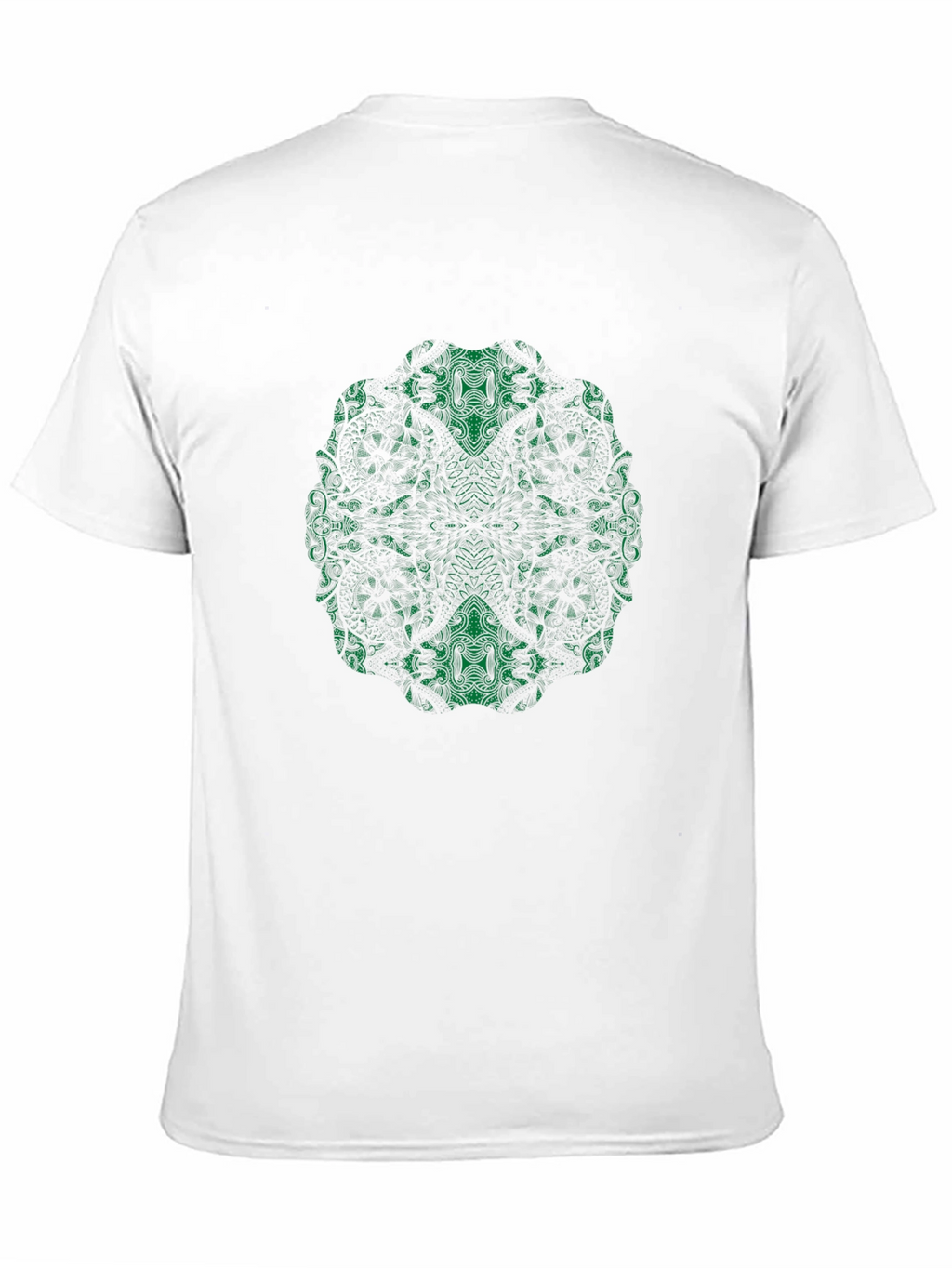 Abstract Green Print Black T-Shirt
