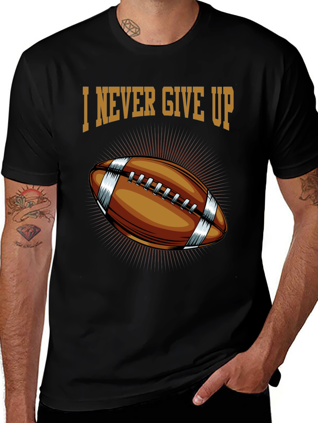 I Never Give Up Football Graphic T-Shirt