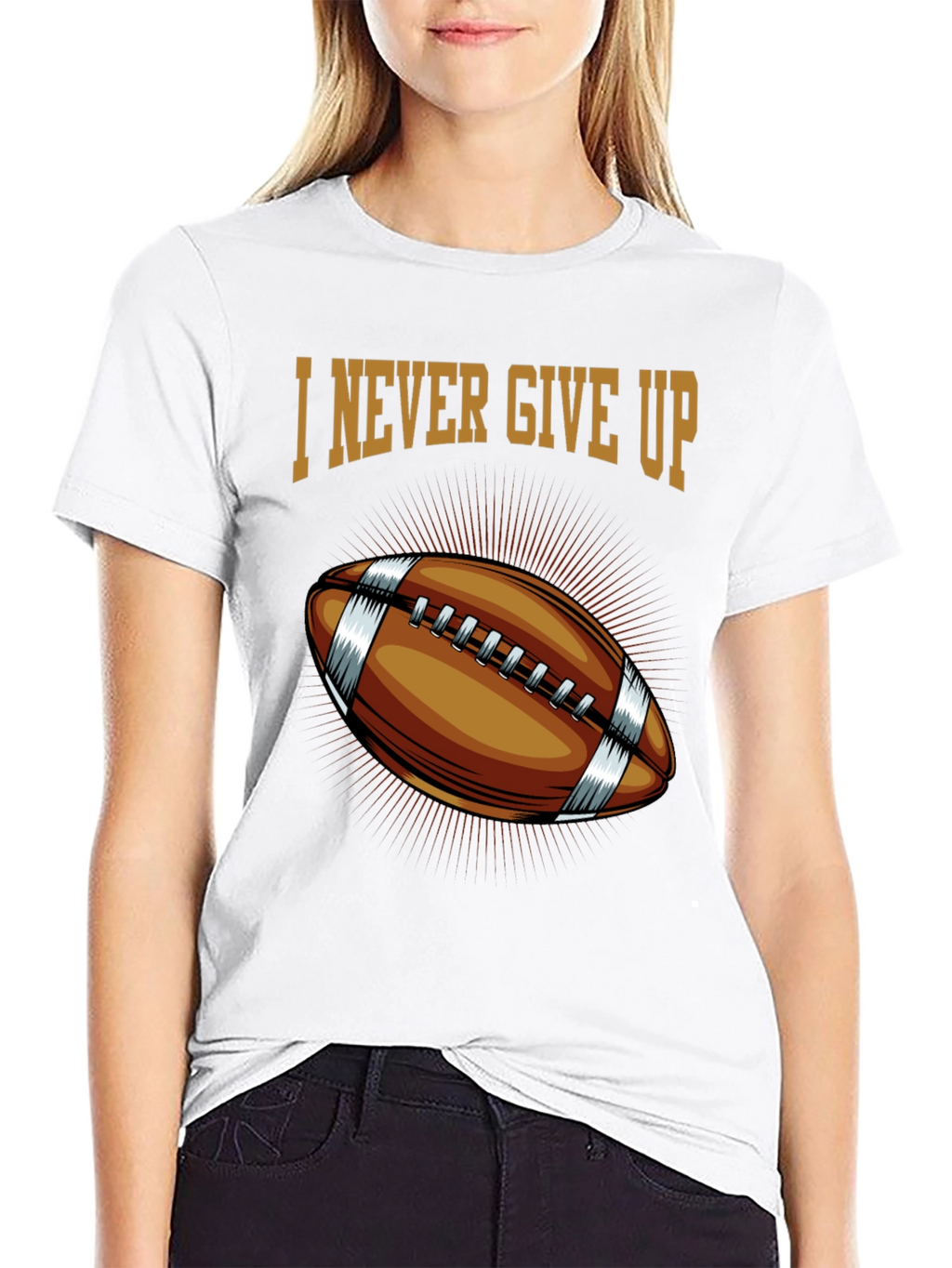 I Never Give Up Football Graphic T-Shirt