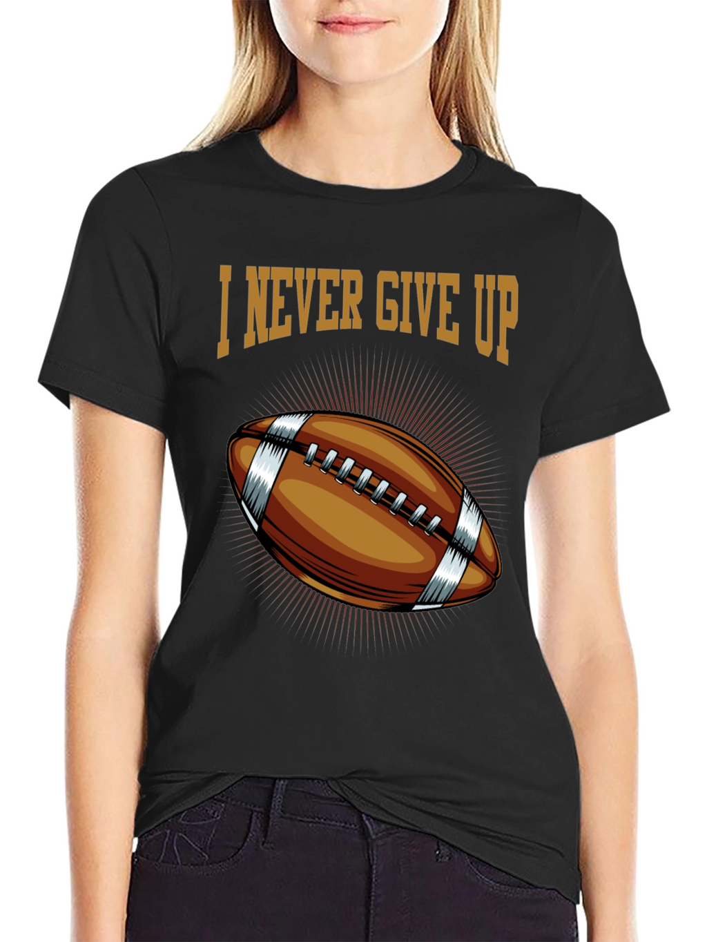 I Never Give Up Football Graphic T-Shirt