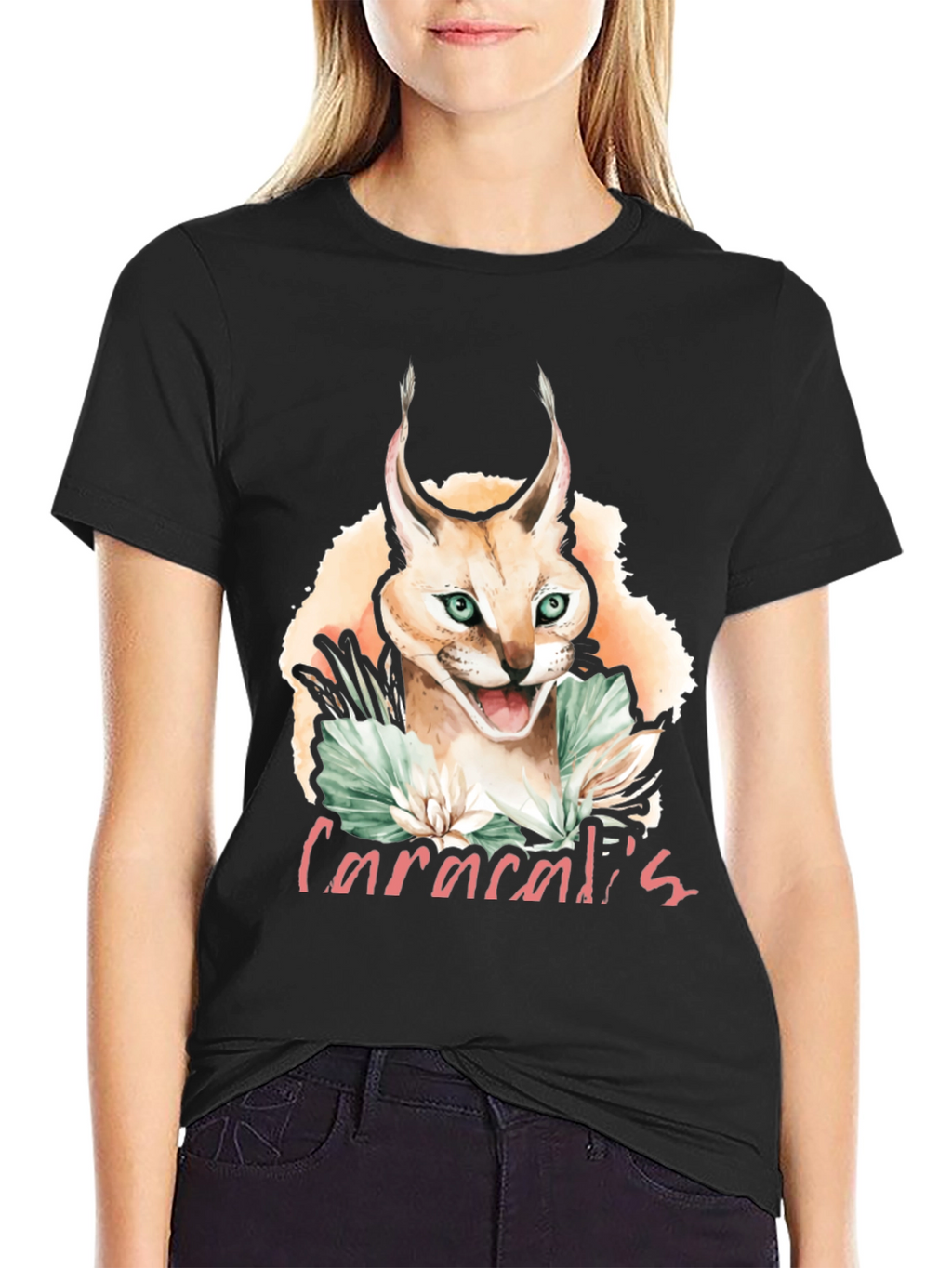 Caracal Cat Graphic T-Shirt