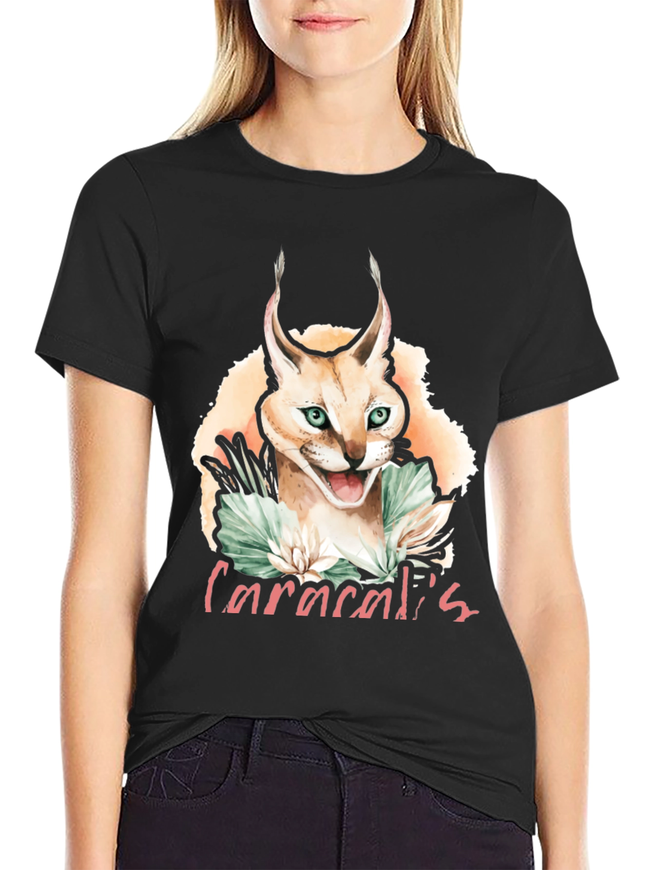 Caracal Cat Graphic T-Shirt