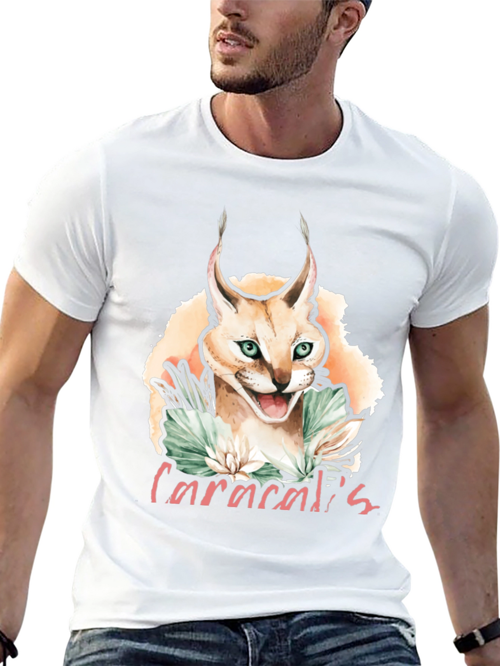Caracal Cat Graphic T-Shirt