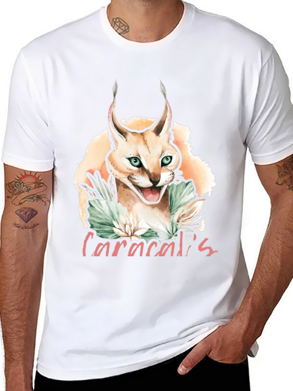 Caracal Cat Graphic T-Shirt