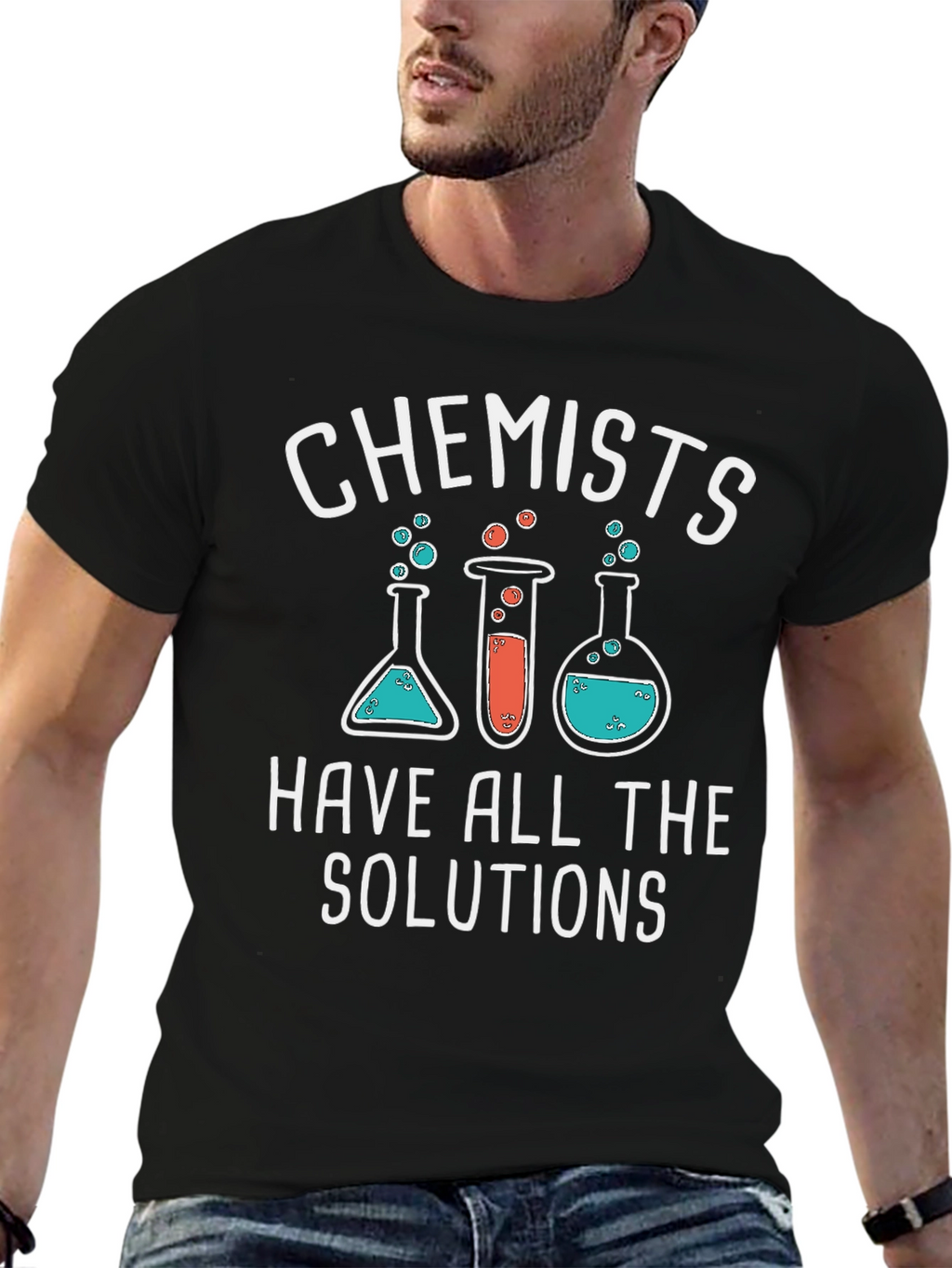 Chemist Humor Black T-Shirt - Solutions Graphic Tee