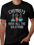 Chemist Humor Black T-Shirt - Solutions Graphic Tee