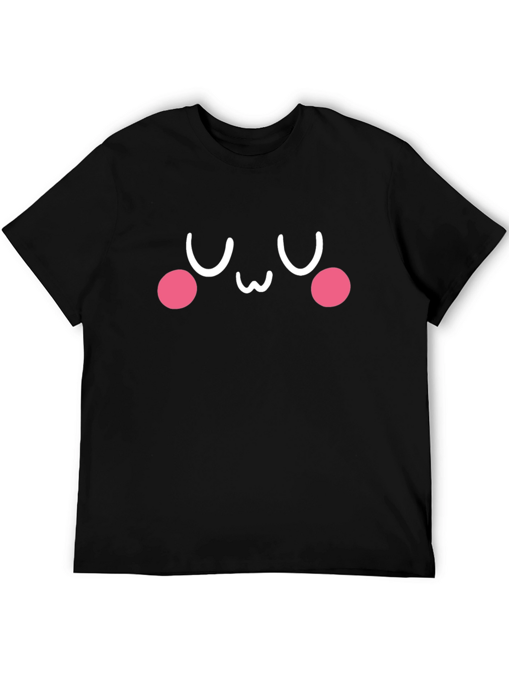 Cute Kawaii Face Black T-Shirt - Express Your Style!