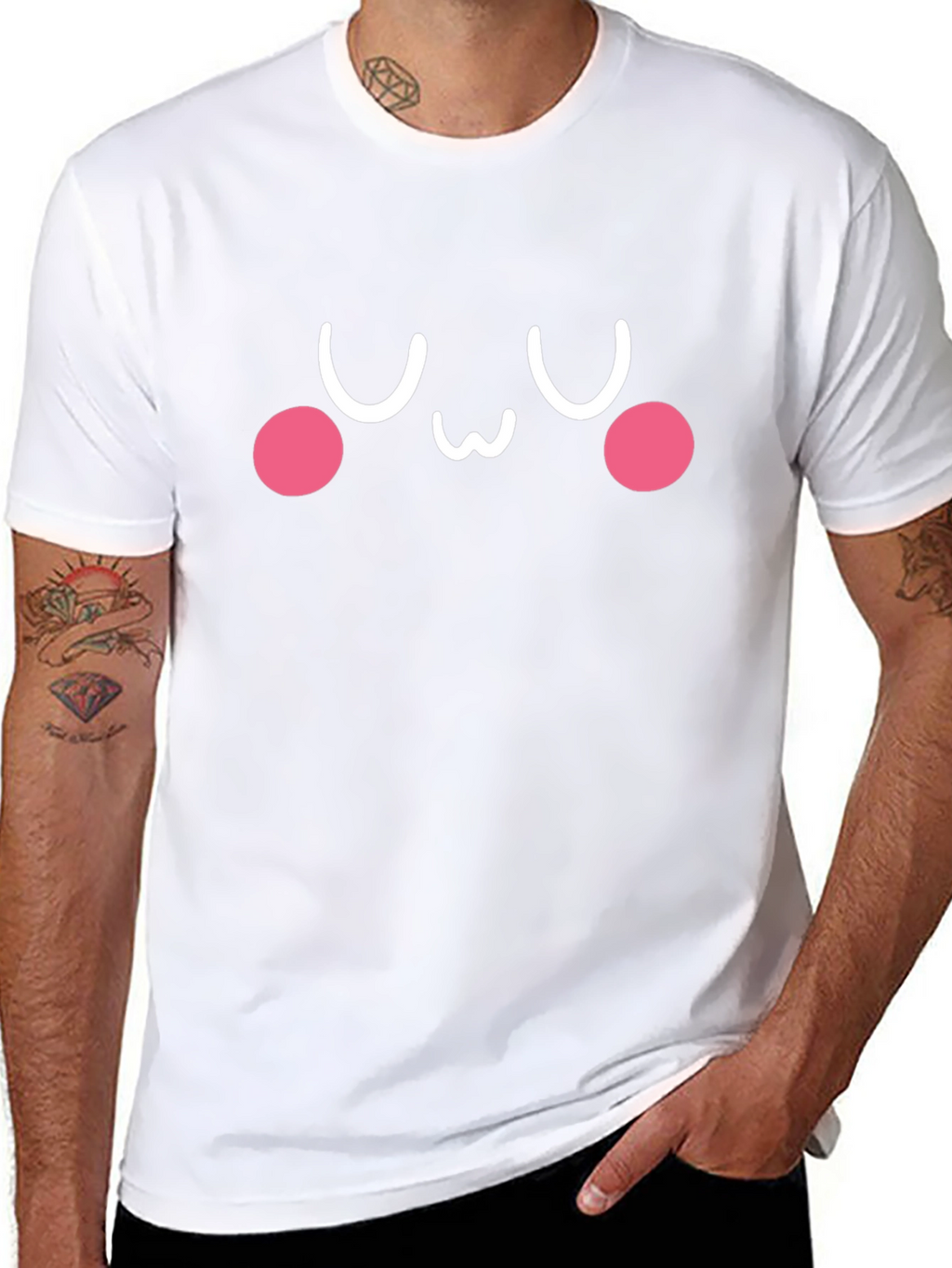 Cute Kawaii Face Black T-Shirt - Express Your Style!