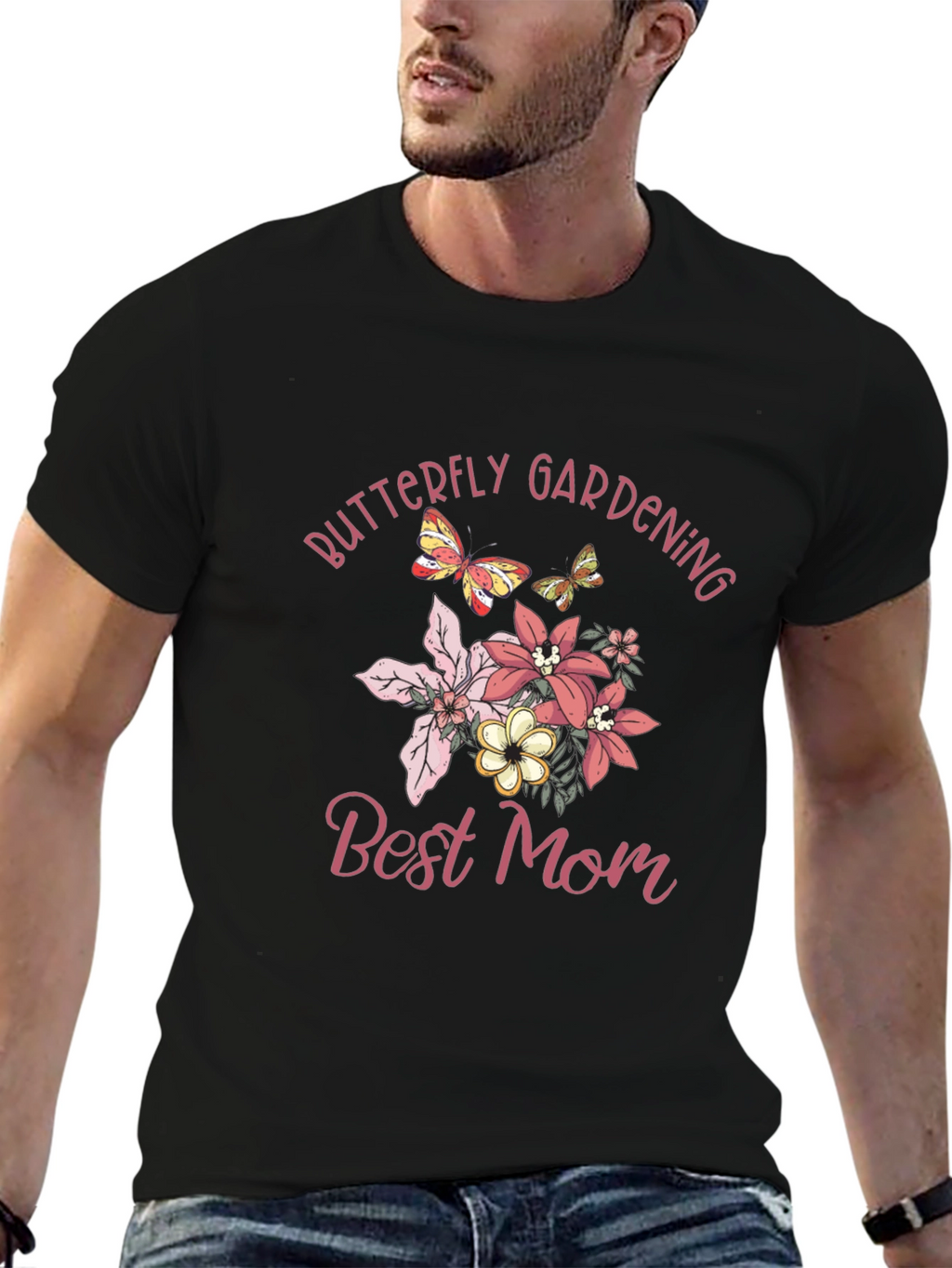 Butterfly Gardening Best Mom Graphic T-Shirt