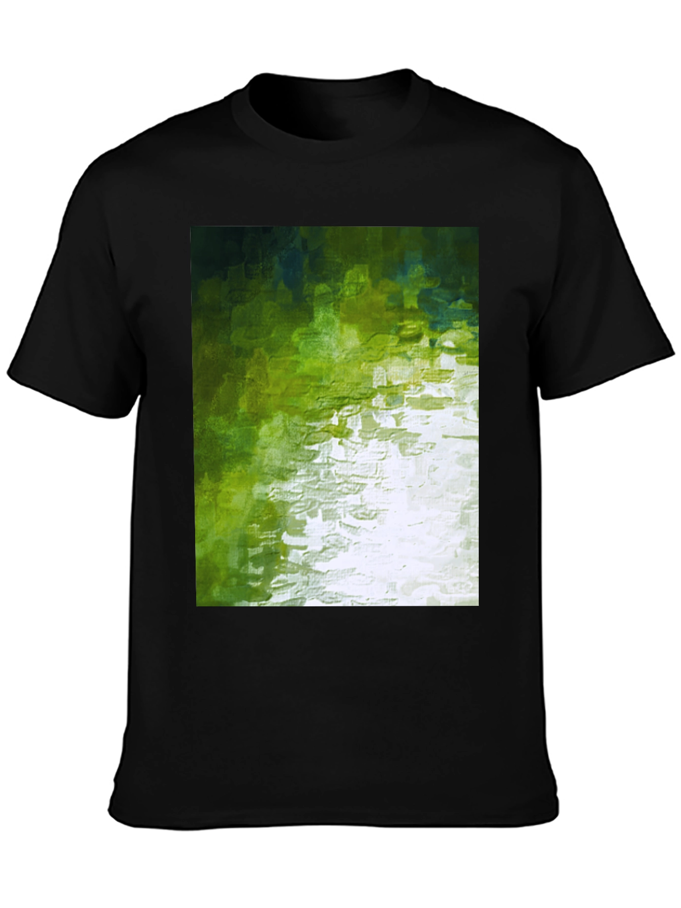 Abstract Green Graphic Print Crewneck T-Shirt