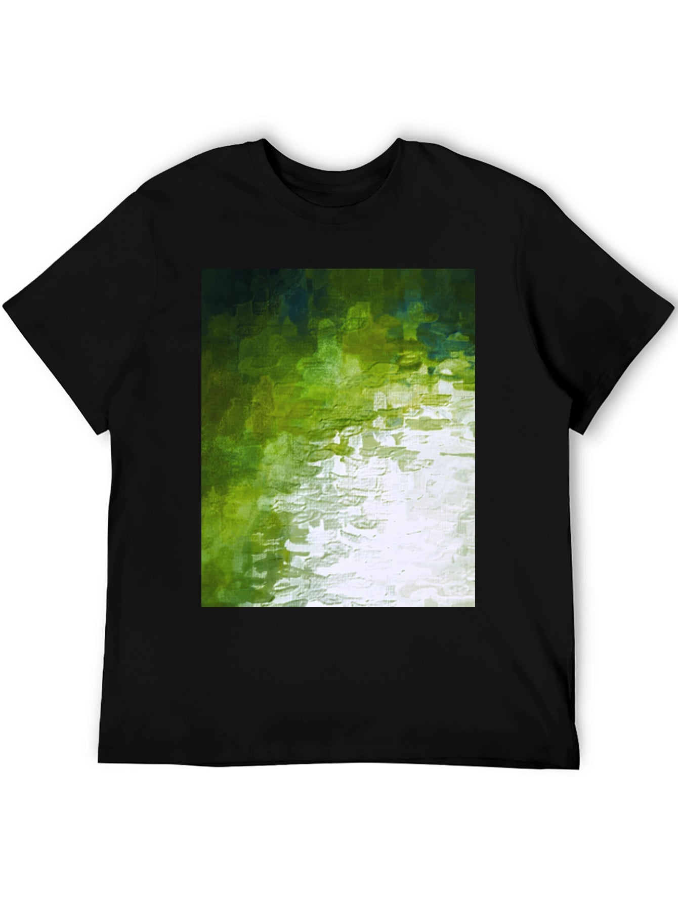 Abstract Green Graphic Print Crewneck T-Shirt