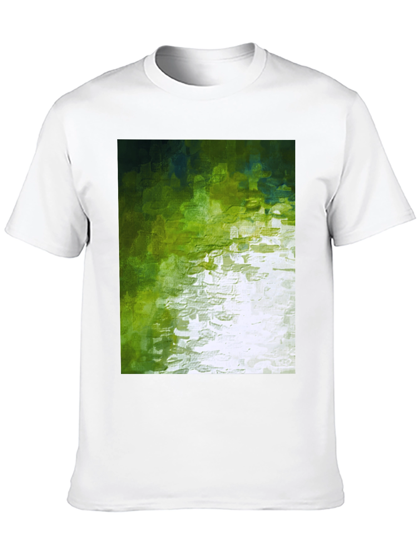Abstract Green Graphic Print Crewneck T-Shirt