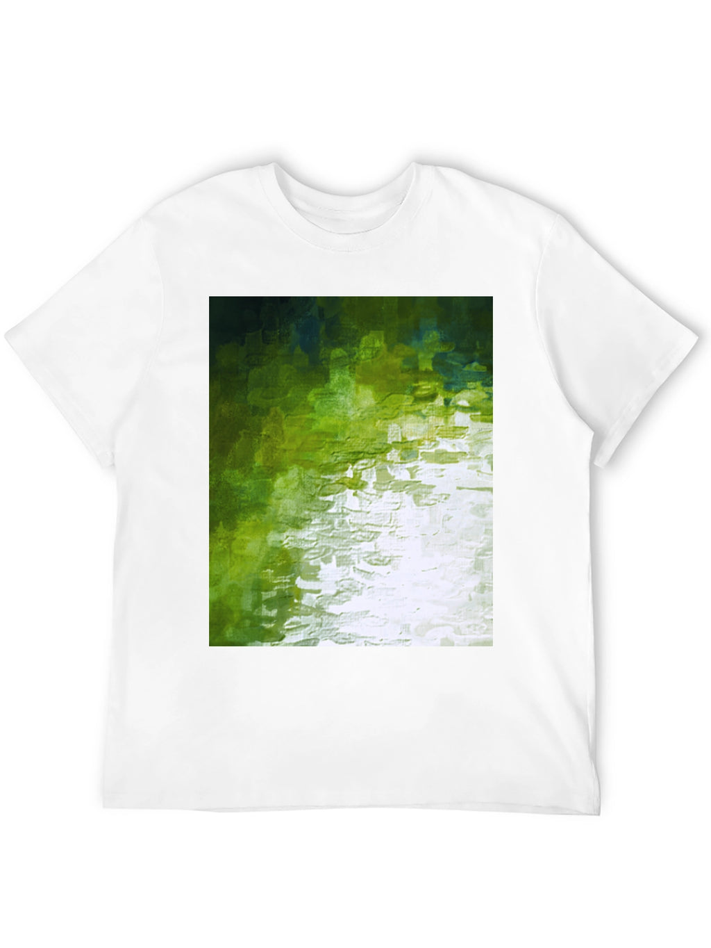 Abstract Green Graphic Print Crewneck T-Shirt